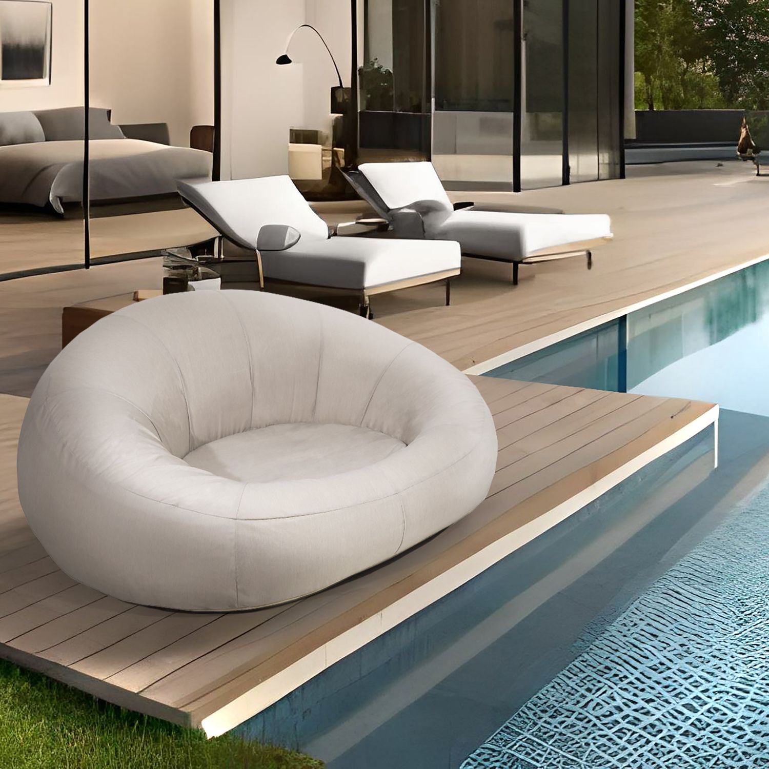 VESTIAMO CASA GIARDINO - Poltrona Gonfiabile Ecru - h75x175x150 cm